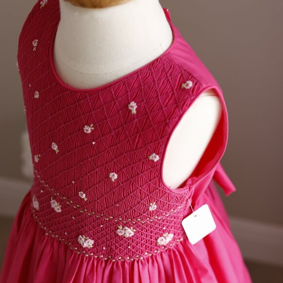 Smocked Pink Dress Size 6x Luli & Me Embroidery Vacation Party Spring Summer NWT - Picture 4 of 9